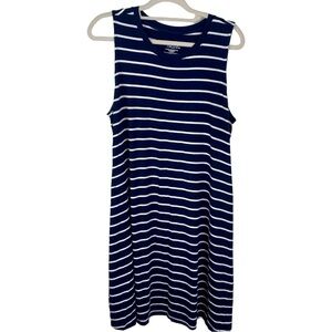 Time and Thru nautical sheath dress blue white stripes XL sleeveless